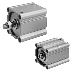 Compact Air Cylinder - Large Bore Size, Double Acting, Single Rod, CQ2 Series